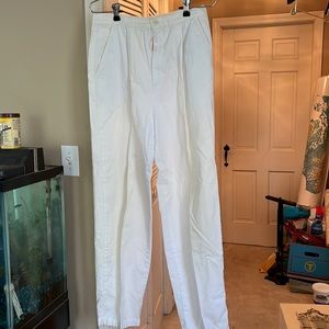 David Brooks cotton white pants